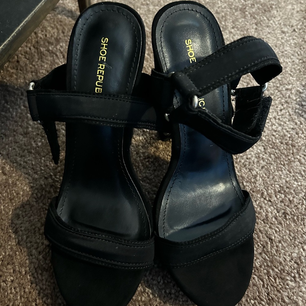 Shoe Republic LA Black Strappy Heels
